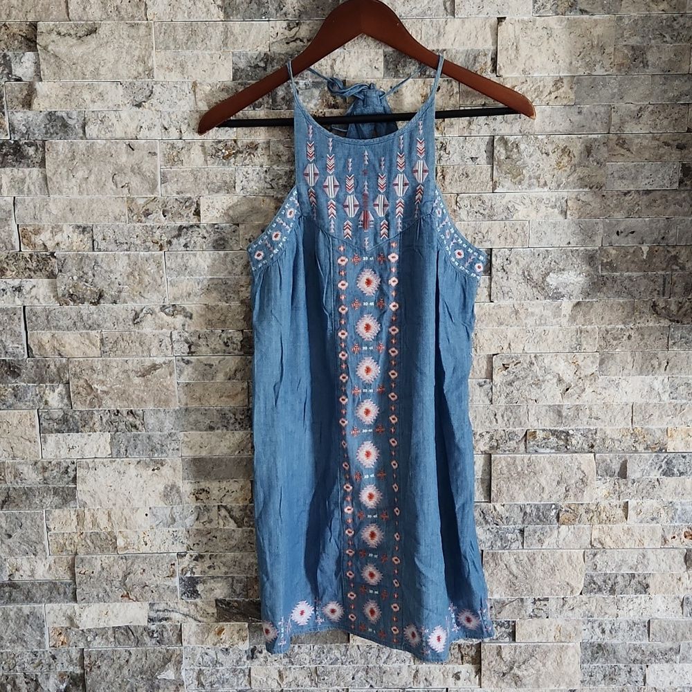 Hollister Chambray Embroidered Mini Dress - Picture 3 of 9